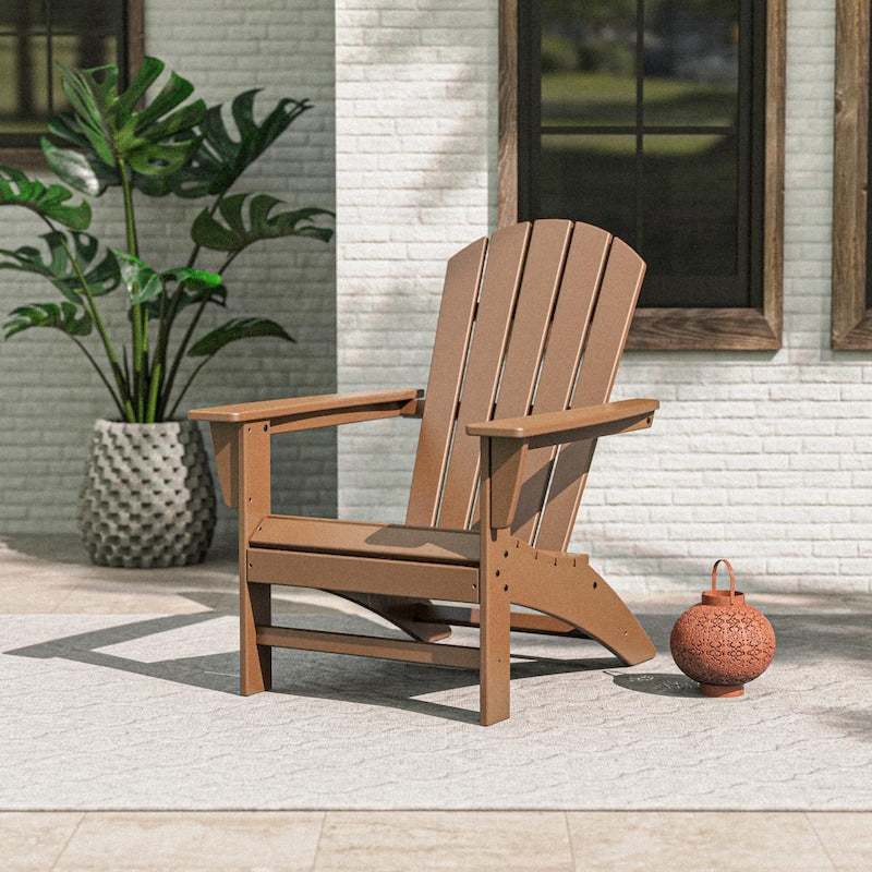 POLYWOOD Nautical Adirondack Chair - Teak