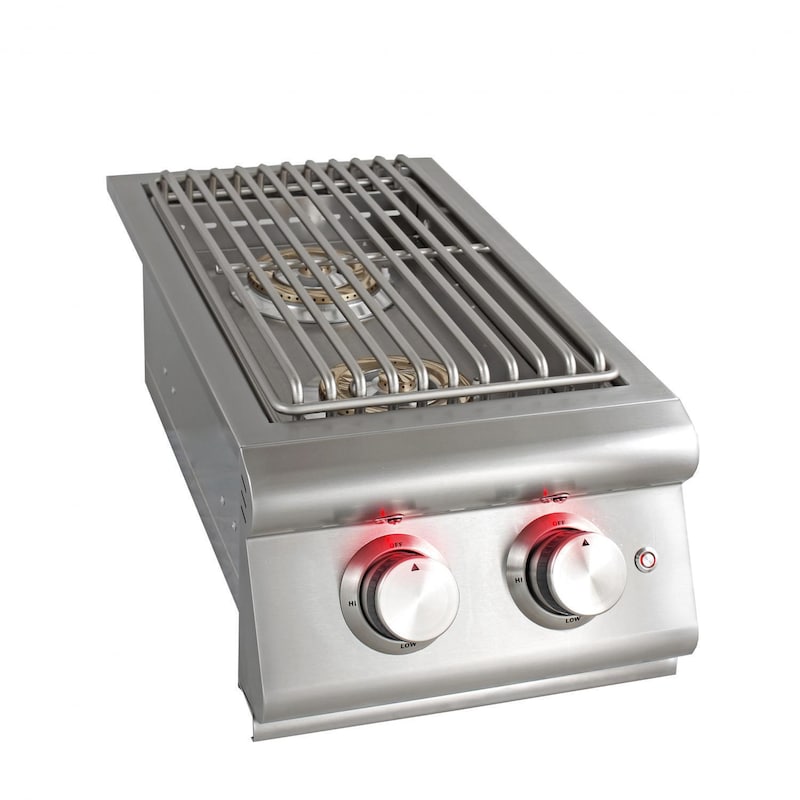 Blaze Premium LTE Built-In Stainless Steel Double Side Burner With Lid - BLZ-SB2LTE-NG