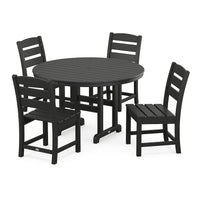 Thumbnail for POLYWOOD Lakeside 5-Piece Round Side Chair Dining Set - Black