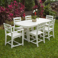 Thumbnail for POLYWOOD La Casa Cafe 7 Piece Rectangular Arm Chair Dining Set - White
