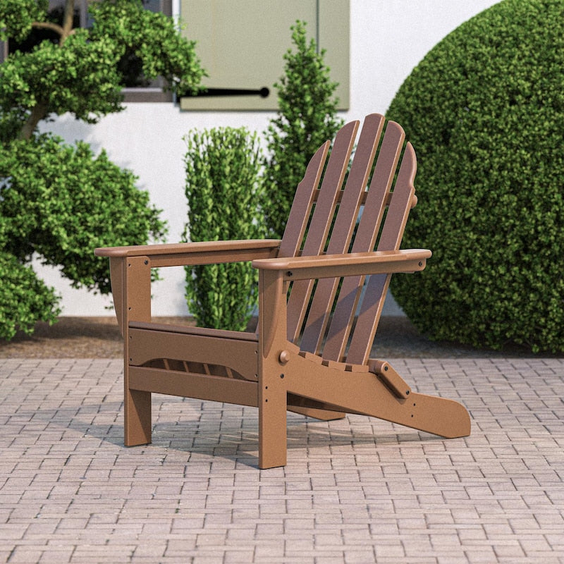 POLYWOOD Classic Folding Adirondack Chair - Teak