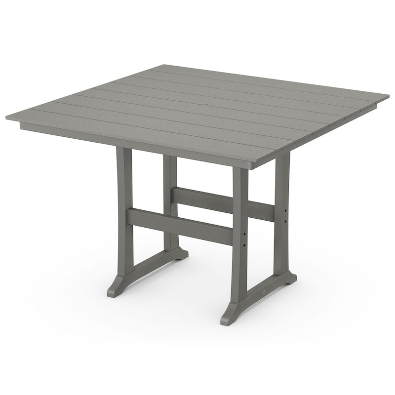 POLYWOOD 59-Inch Farmhouse Trestle Bar Table - Slate Grey