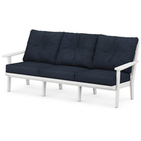 Thumbnail for POLYWOOD Lakeside Deep Seating Sofa - White / Marine Indigo