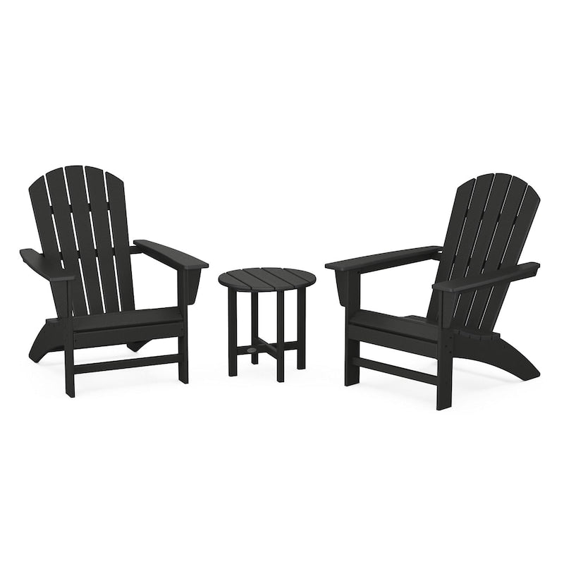 POLYWOOD Nautical 3-Piece Adirondack Set - Black