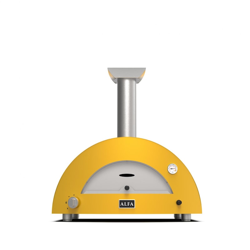 Alfa Moderno 2 Pizze Propane Pizza Oven W/ Natural Gas Conversion Kit - Fire Yellow - FXMD-2P-GGIA-U