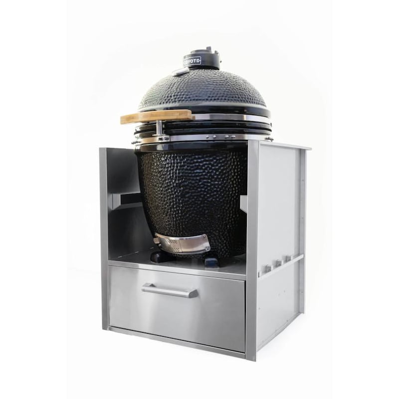 Coyote Asado Ceramic Grill w/ Asado Smoker Insert Sleeve