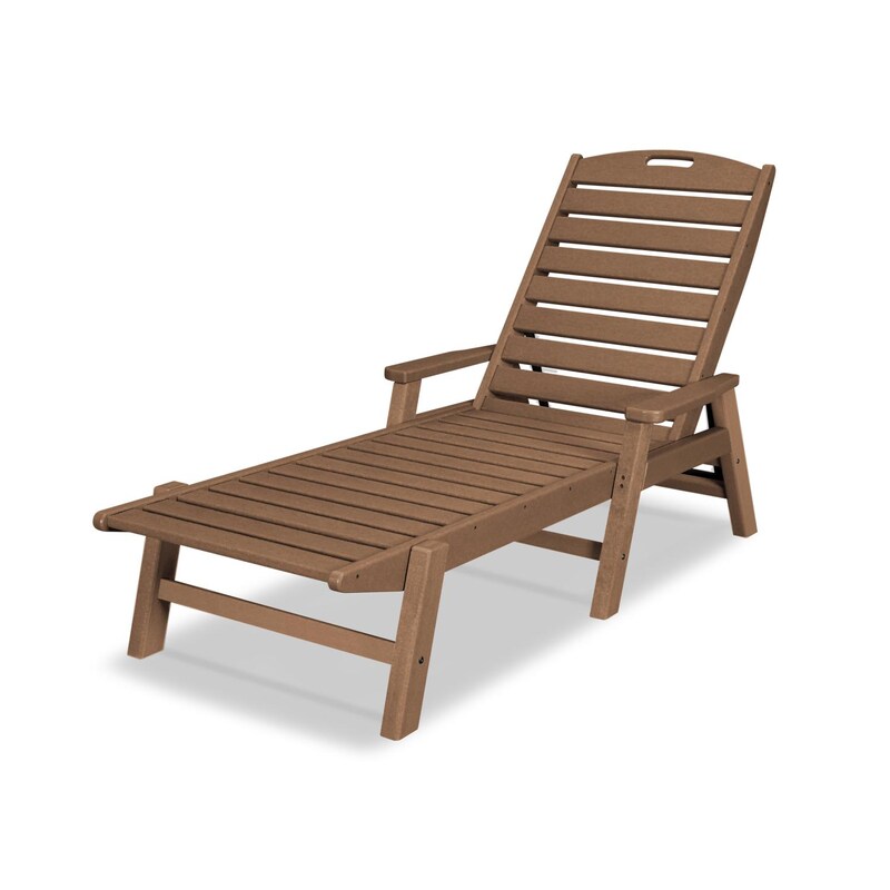 POLYWOOD Nautical Chaise W/Arms - Teak