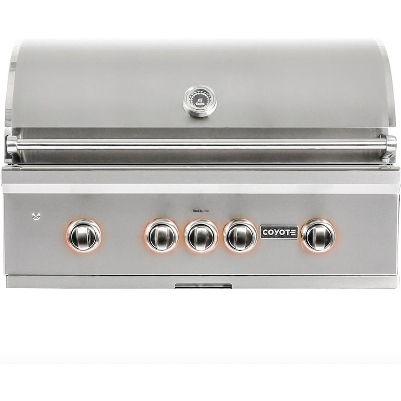 Coyote S-Series 36-Inch 4-Burner Built-In Natural Gas Grill With RapidSear Infrared Burner & Rotisserie - C2SL36NG