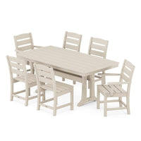Thumbnail for POLYWOOD Lakeside 7-Piece Nautical Trestle Dining Set - Sand