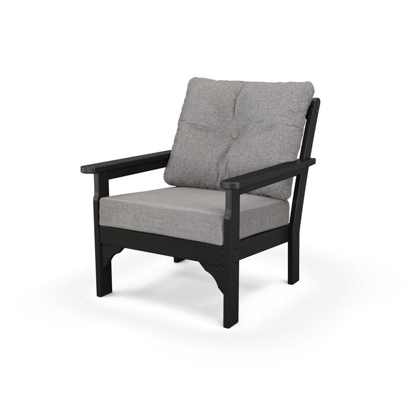 POLYWOOD Vineyard Deep Seating Chair - Black / Grey Mist