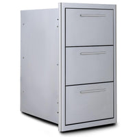 Thumbnail for Blaze 16-Inch Stainless Steel Triple Access Drawer - BLZ-DRW3-R-LT