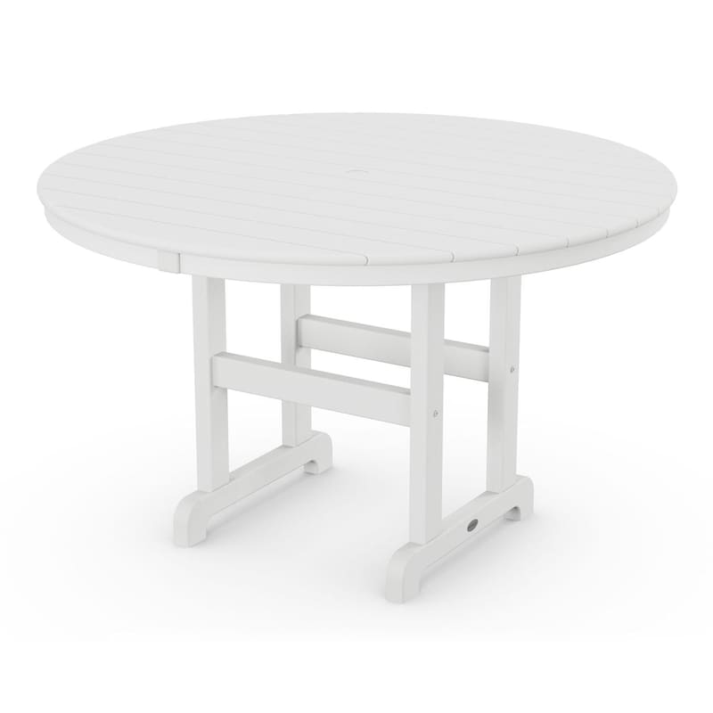 POLYWOOD 48-Inch Round Dining Table - White