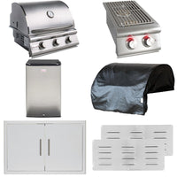 Thumbnail for Blaze Prelude LBM 7-Piece 25-Inch Outdoor Kitchen Package - BLZ-3LBM-NG-7PC-SC