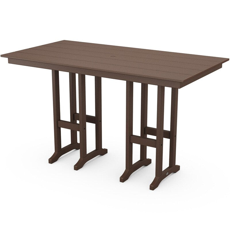 POLYWOOD Lakeside 37 X 72-Inch Farmhouse Bar Table - Mahogany