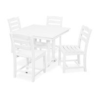 Thumbnail for POLYWOOD La Casa Cafe 5 Piece Farmhouse Trestle Side Chair Dining Set - White