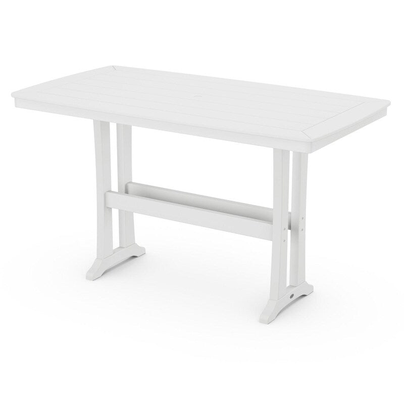 POLYWOOD Nautical Trestle 38 X 73-Inch Bar Table - White