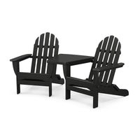 Thumbnail for POLYWOOD Classic Folding Adirondacks W/ Connecting Table - Black
