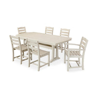 Thumbnail for POLYWOOD La Casa Cafe 7 Piece Rectangular Dining Set - Sand
