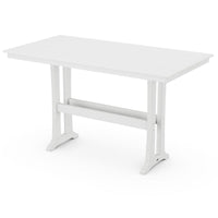 Thumbnail for POLYWOOD 37 X 72-Inch Farmhouse Trestle Bar Table - White