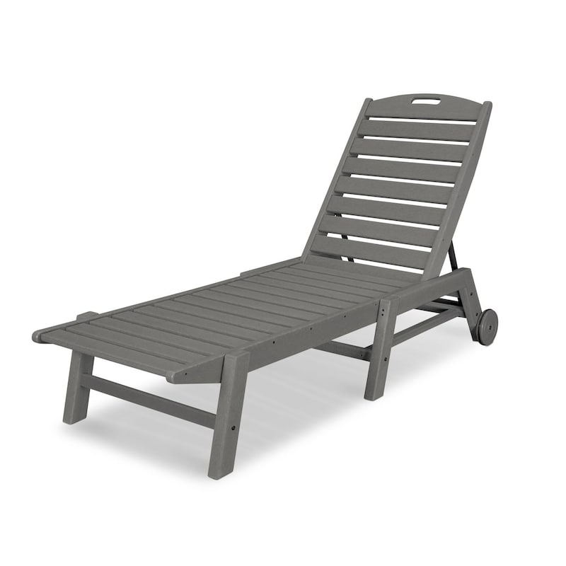 POLYWOOD Nautical Chaise W/Wheels - Slate Grey