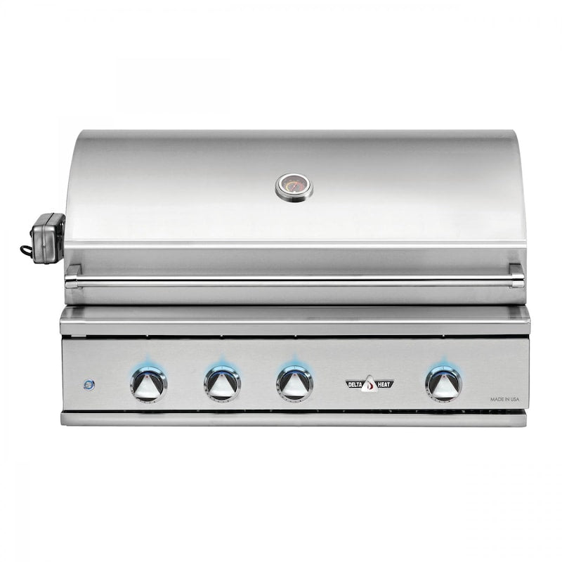 Delta Heat 38-Inch 3-Burner Built-In Propane Gas Grill with Sear Zone & Infrared Rotisserie Burner - DHBQ38RS-DL