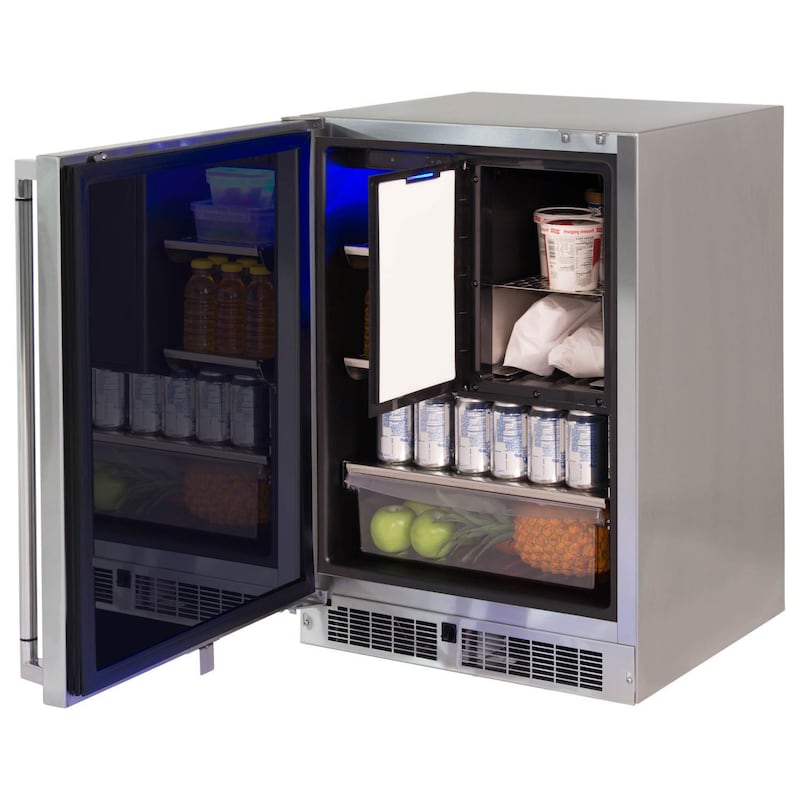 Lynx 24-Inch 4.9 Cu. Ft. Left Hinge Outdoor Rated Compact Refrigerator With Freezer - LN24REFCL