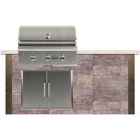 Thumbnail for Coyote Ready-To-Assemble 6 Ft Outdoor Kitchen Island With 34-Inch C-Series Natural Gas Grill (Ships As Propane With Conversion Fittings) - Weathered Wood/Stone Gray - RTAC-G6-WG-C2C34NG