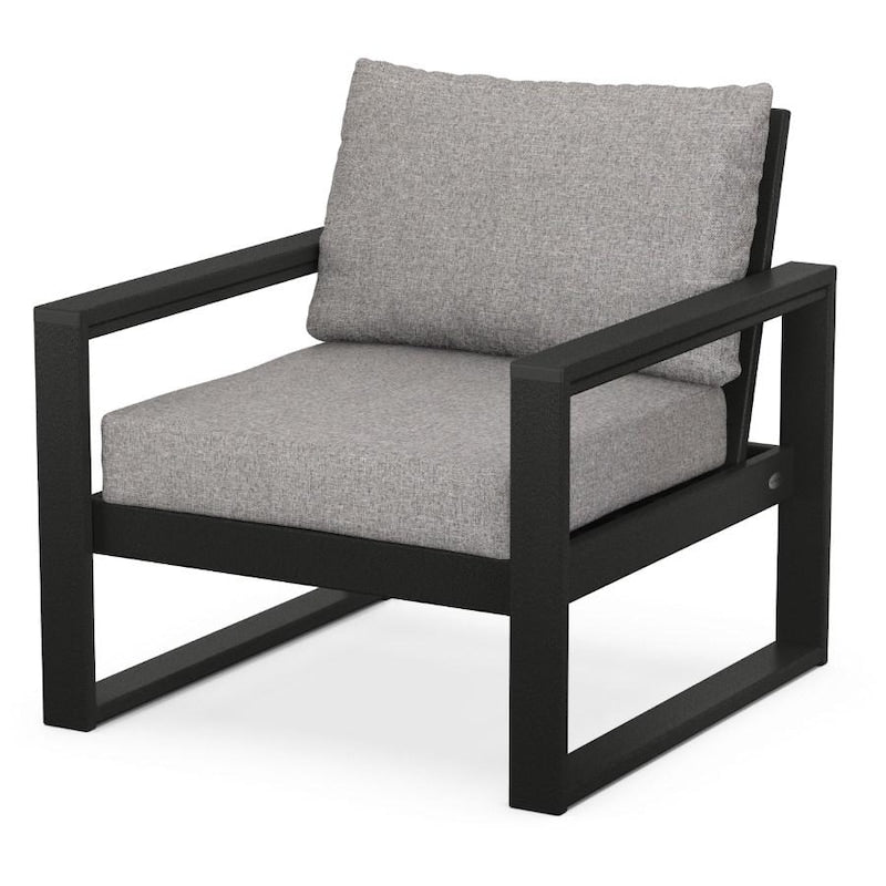 POLYWOOD EDGE Club Chair in Black / Grey Mist