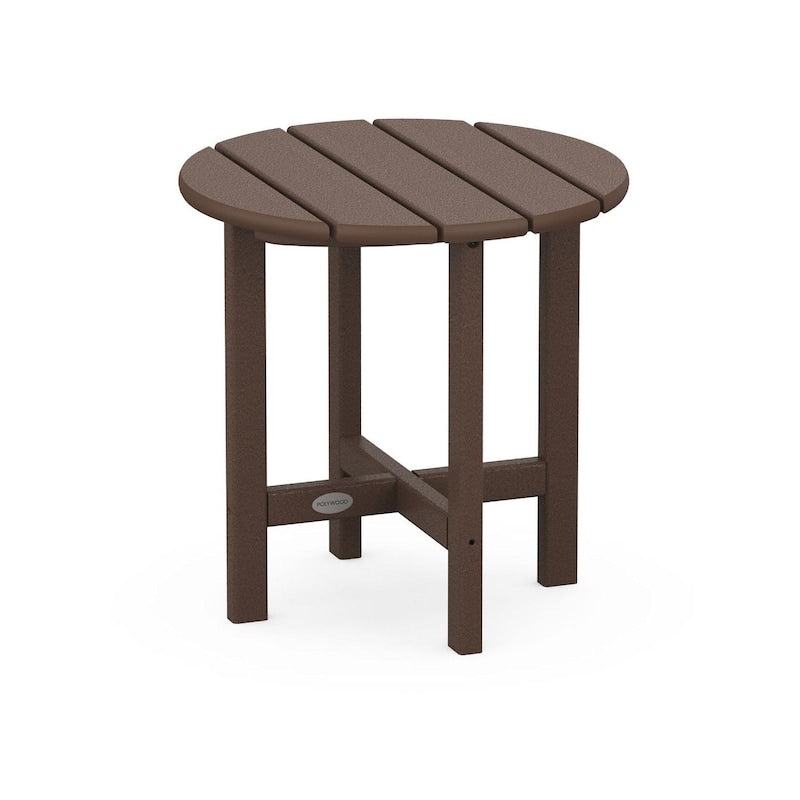 POLYWOOD 18-Inch Round Side Table - Mahogany