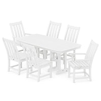 Thumbnail for POLYWOOD Vineyard 7-Piece Nautical Dining Set - White