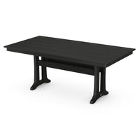 Thumbnail for POLYWOOD 37 X 72-Inch Farmhouse Trestle Dining Table - Black