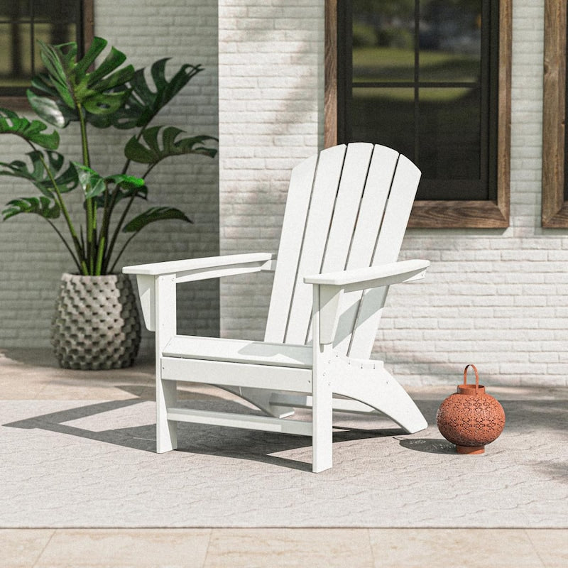 POLYWOOD Nautical Adirondack Chair - White