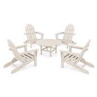 Thumbnail for POLYWOOD Classic Folding Adirondack 5-Piece Conversation Group - Sand