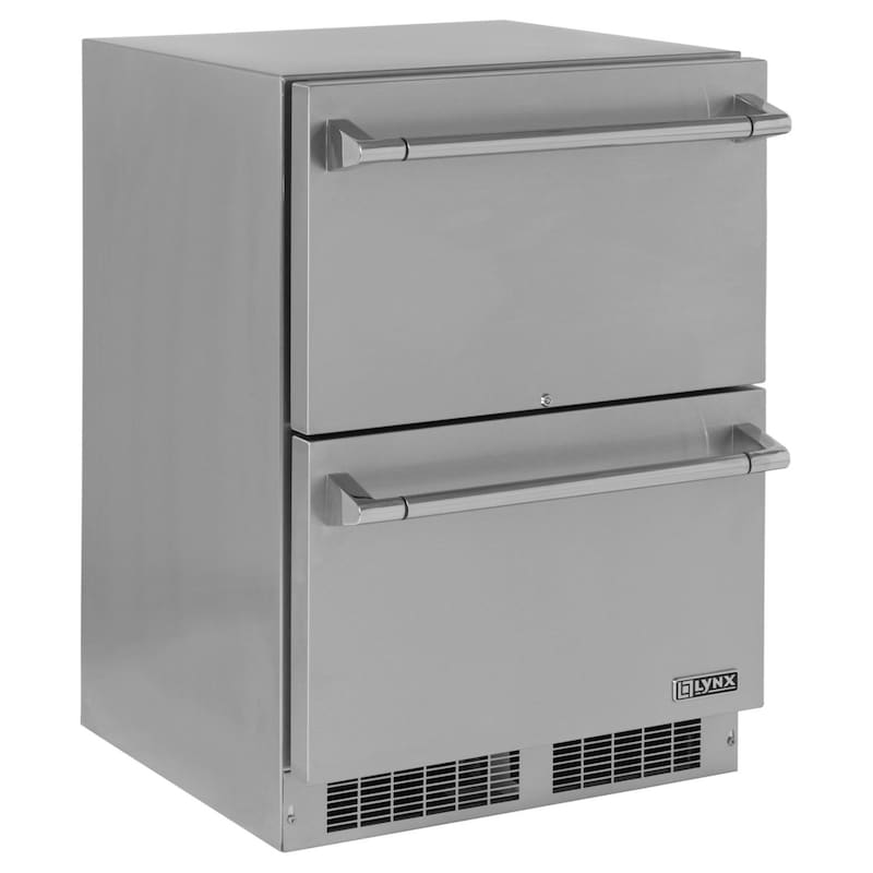 Lynx 24-Inch 5.0 Cu. Ft. Outdoor Rated Double Drawer Refrigerator - LN24DWR