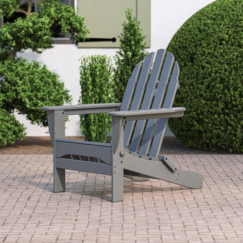 POLYWOOD Classic Folding Adirondack Chair - Slate Grey