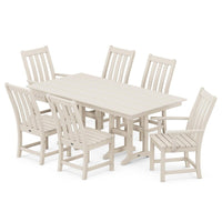 Thumbnail for POLYWOOD Vineyard 7-Piece Farmhouse Dining Set - Sand