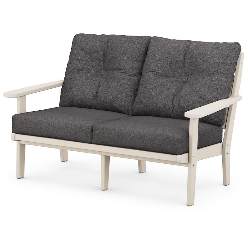 POLYWOOD Lakeside Deep Seating Loveseat - Sand / Ash Charcoal