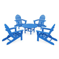 Thumbnail for POLYWOOD Classic Folding Adirondack 5-Piece Conversation Group - Pacific Blue