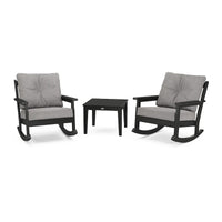 Thumbnail for POLYWOOD Vineyard 3-Piece Deep Seating Rocker Set - Black / Grey Mist