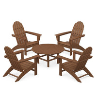Thumbnail for POLYWOOD Vineyard 5-Piece Adirondack Chair Conversation Set - Teak