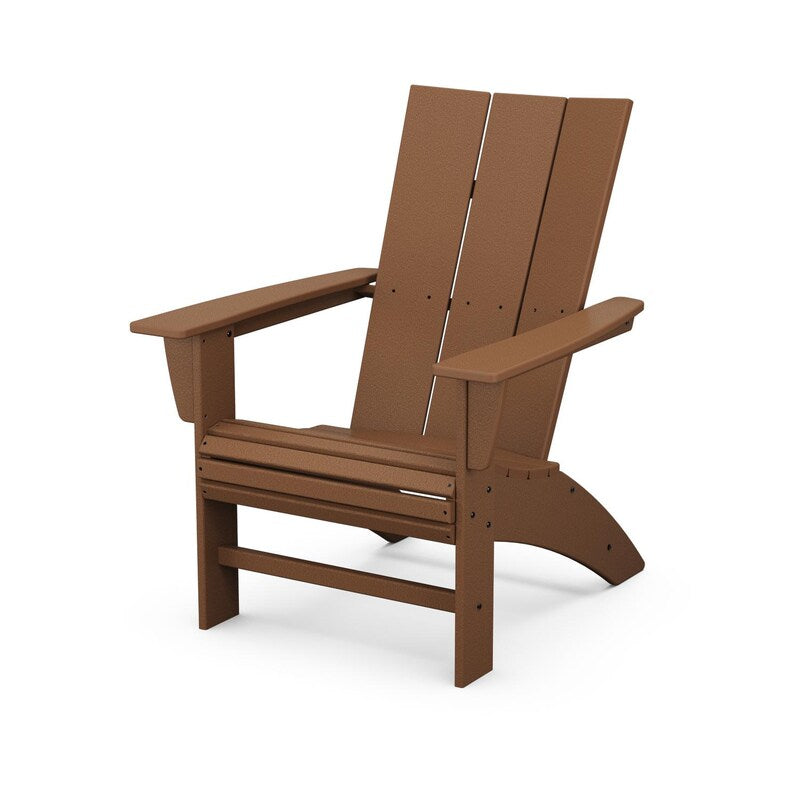 POLYWOOD Modern Curveback Adirondack Chair - Teak