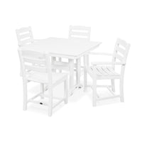Thumbnail for POLYWOOD La Casa Cafe 5 Piece Farmhouse Dining Set W/ Trestle Legs - White