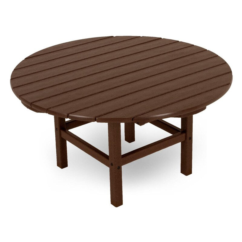 POLYWOOD 38-Inch Round Conversation Table - Mahogany