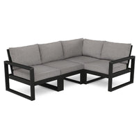 Thumbnail for POLYWOOD EDGE 4-Piece Modular Deep Seating Set in Black / Grey Mist