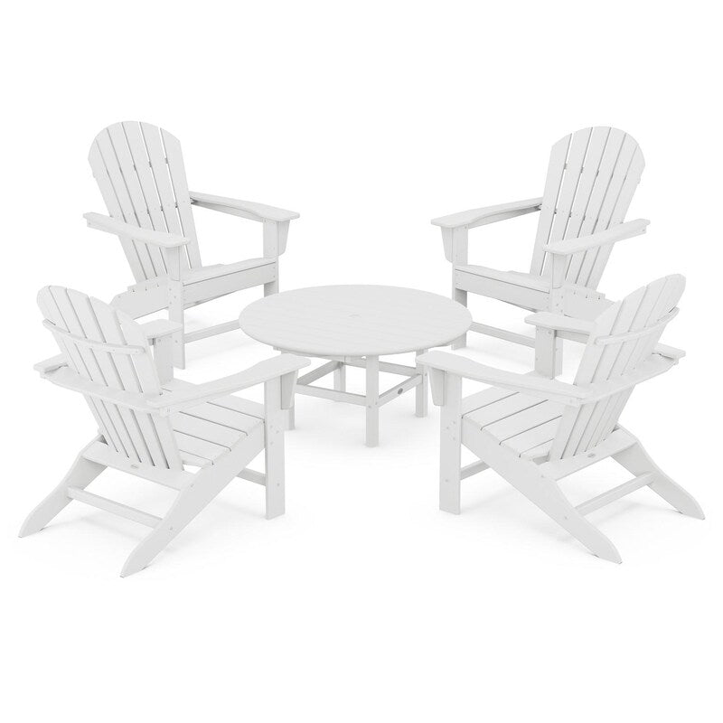 POLYWOOD South Beach 5-Piece Conversation Group - White