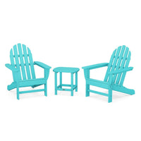Thumbnail for POLYWOOD Classic Adirondack 3-Piece Set W/ South Beach 18-Inch Side Table - Aruba