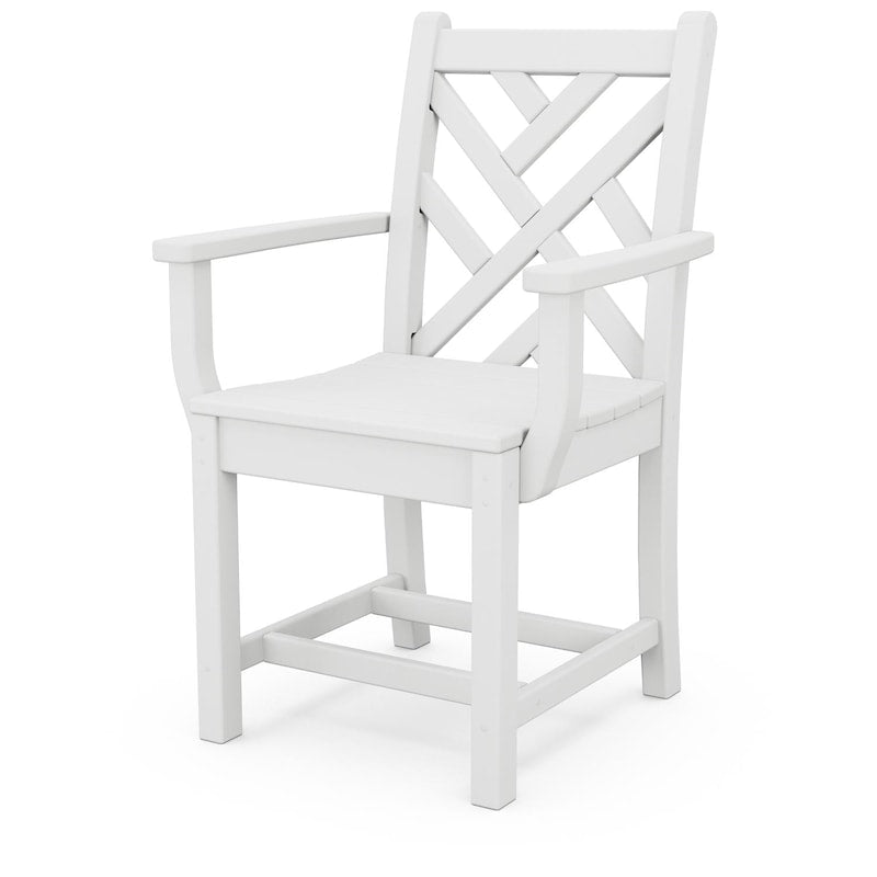 POLYWOOD Chippendale Dining Arm Chair - White