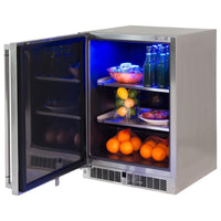 Thumbnail for Lynx 24-Inch 5.3 Cu. Ft. Left Hinge Outdoor Rated Compact Refrigerator - LN24REFL