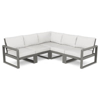 Thumbnail for POLYWOOD EDGE 5-Piece Modular Deep Seating Set in Slate Grey / Natural Linen