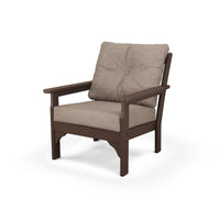 Thumbnail for POLYWOOD Vineyard Deep Seating Chair - Mahogany / Spiced Burlap